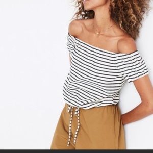 Madewell Striped Melody Off the Shoulder Top - L